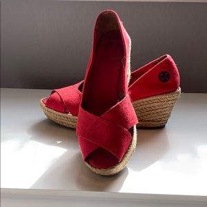 Red Tory Burch Wedges Sold As-Is